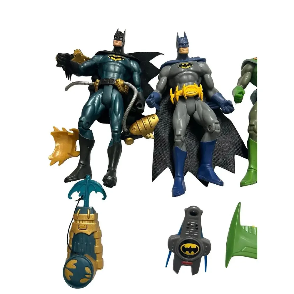 2003 Mattel Batman 6in Figure Lot Night Patrol Armor Electro-Net Blue Gray DC